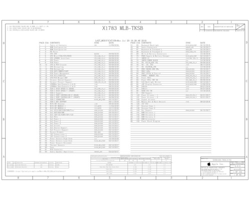 APPLE MACBOOK AIR 13 2020 A2179 X1783 MLB-TKSB 820-01958 051-05232 REV2.0.0 SCHEMATIC